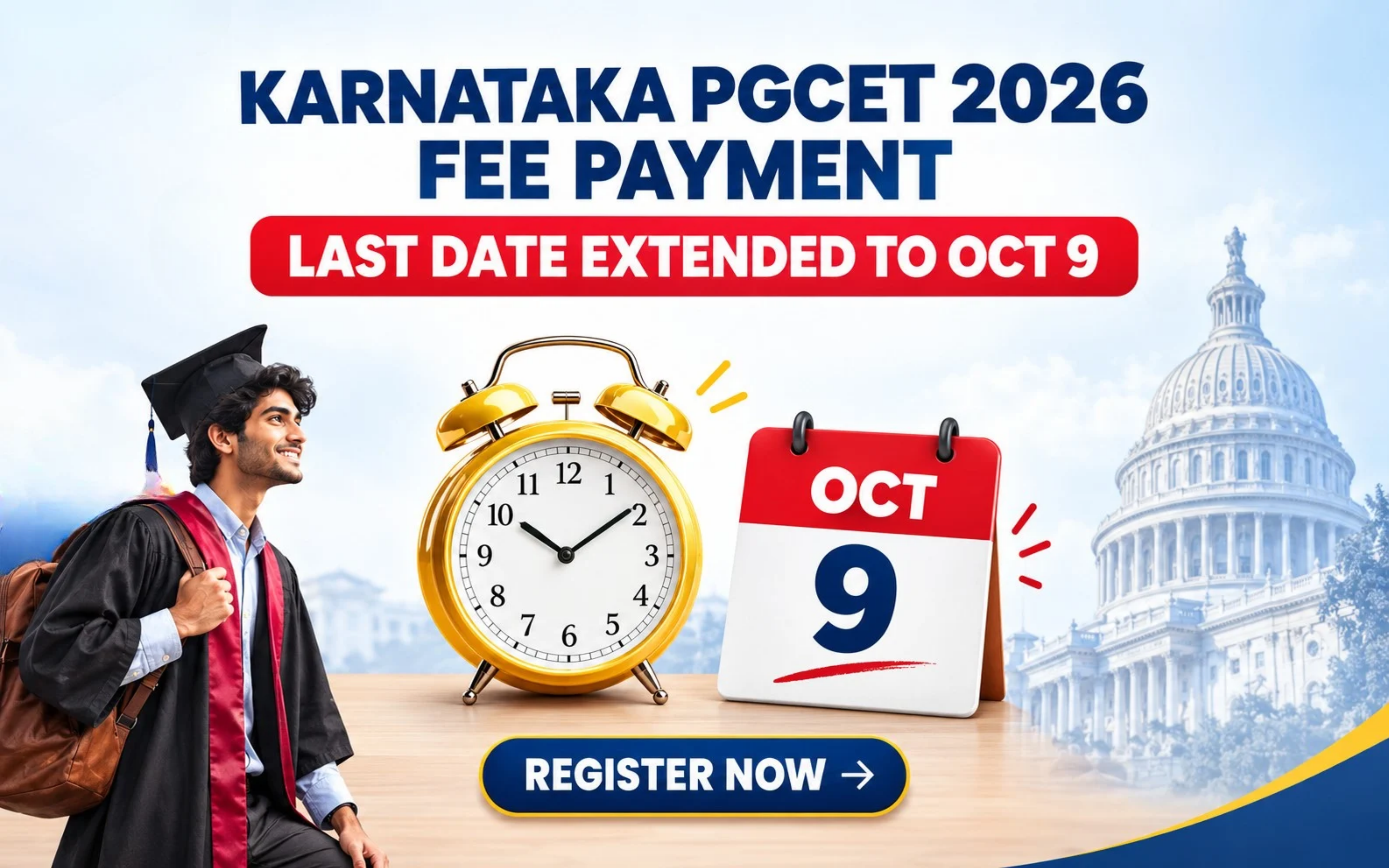 Karnataka PGCET 2026 Counselling: KEA Extends Fee Payment Deadline to October 9