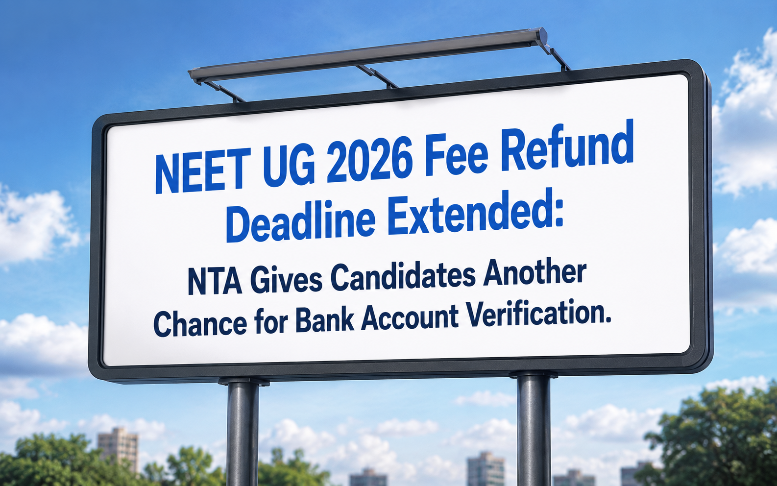 NEET UG 2026 Fee Refund Deadline Extended:  NTA Gives Candidates Another Chance for Bank Account Verification